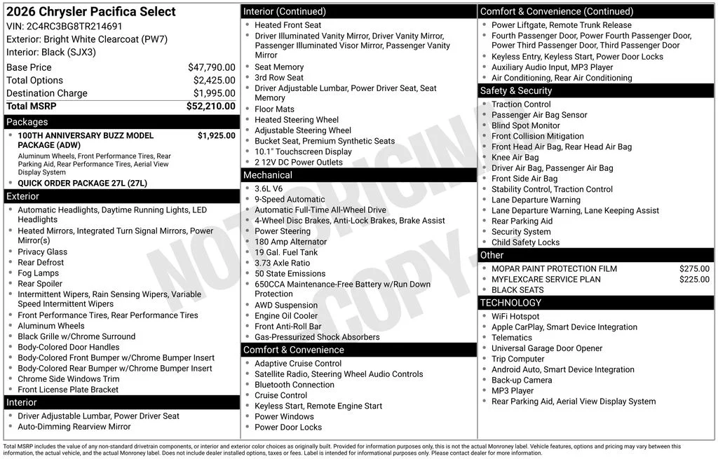 New 2026 Bright White Clear-Coat Exterior Paint Chrysler Select image 6