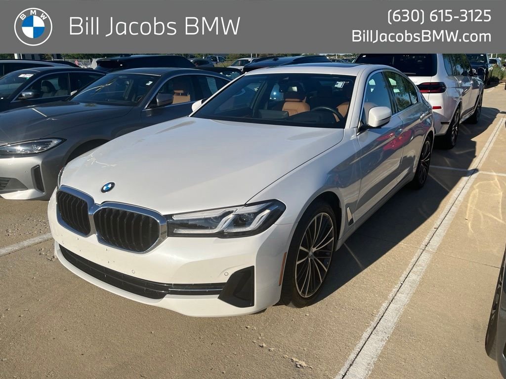Certified Used 2023 Mineral White Metallic BMW 530i xDrive image 1
