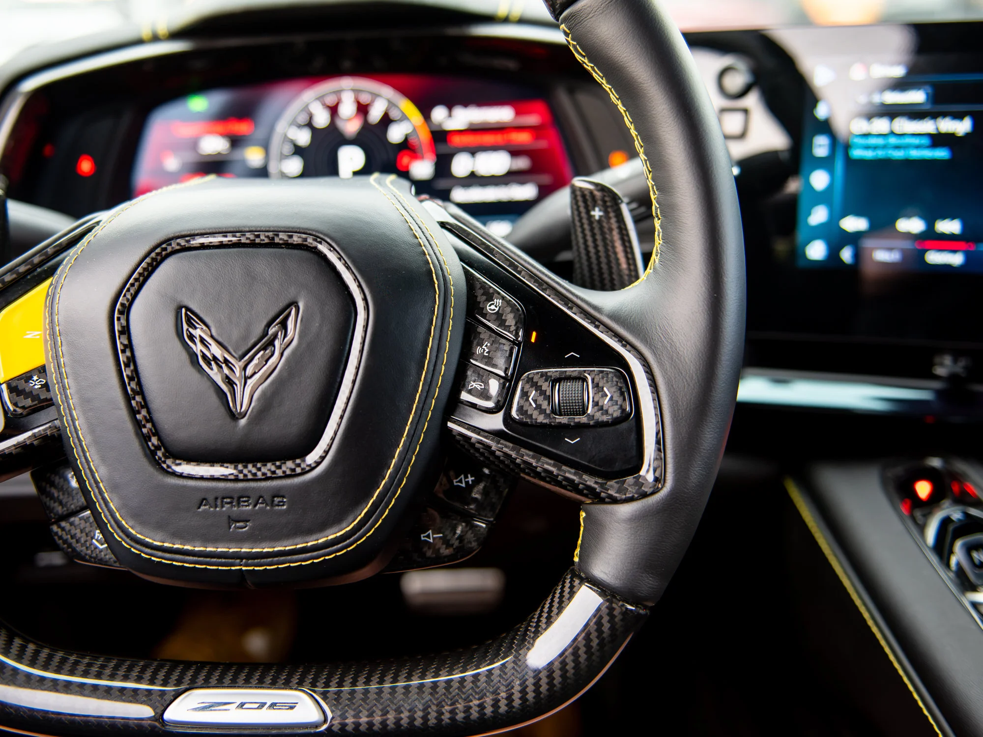 Used 2025 Yellow Chevrolet Z06 3LZ*, 670HP, Front Lift, Carbon Fibre Interior image 24