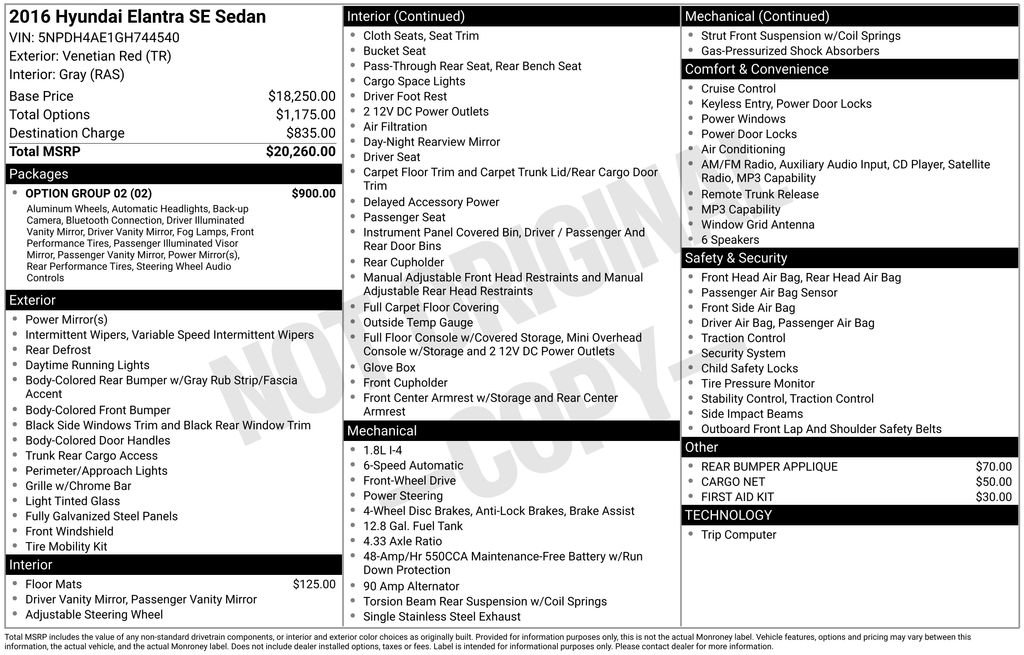 2016 Hyundai Elantra 1.8 SE M/T's photo