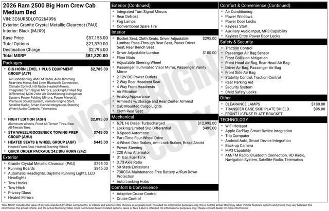 New 2026 Granite Crystal Metallic Clearcoat RAM Big Horn image 33