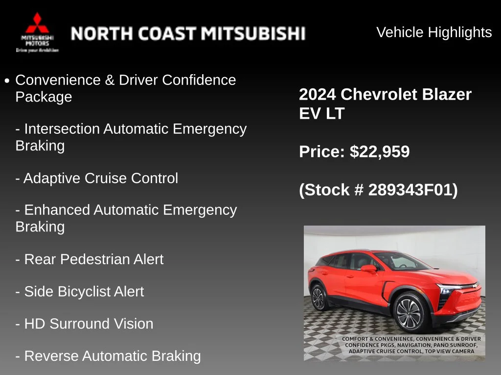 Used 2024 Chevrolet Blazer EV LT with VIN 3GNKDBRJ1RS289343 for sale in Bedford, OH