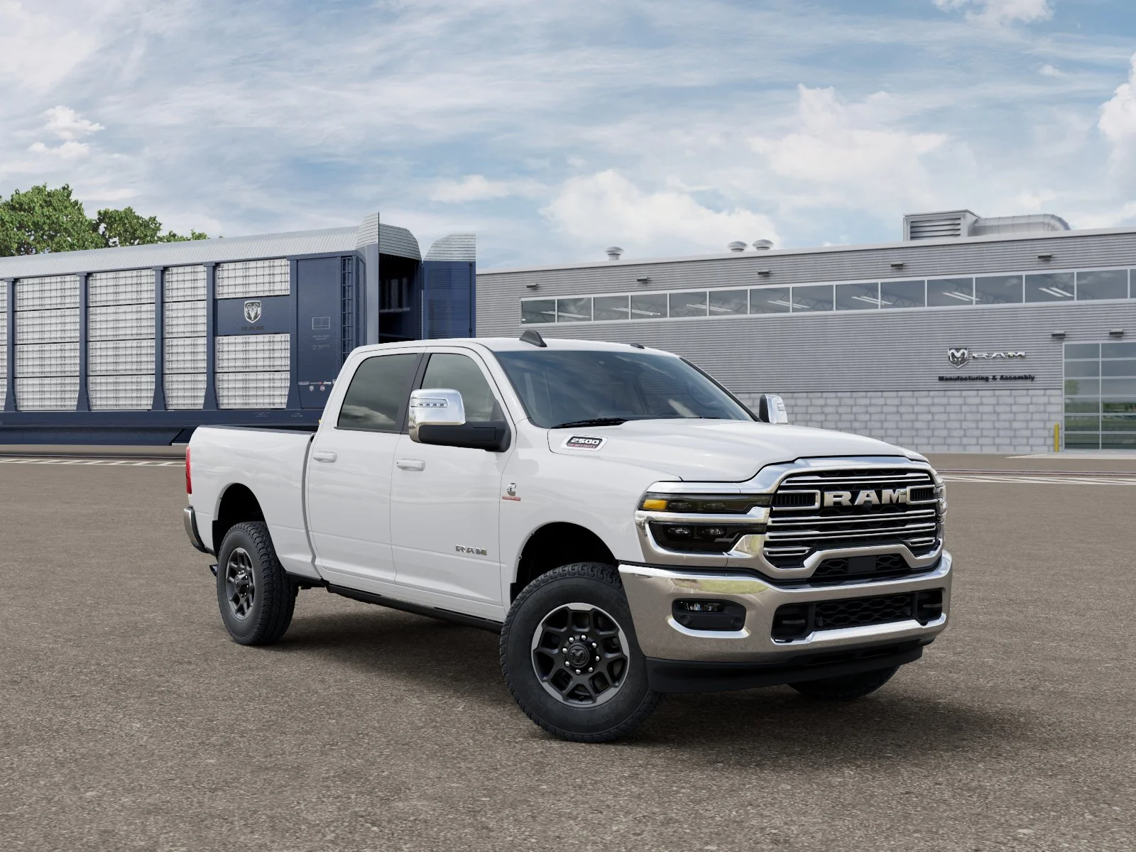 New 2026 Bright White Clear-Coat Exterior Paint RAM Laramie image 3