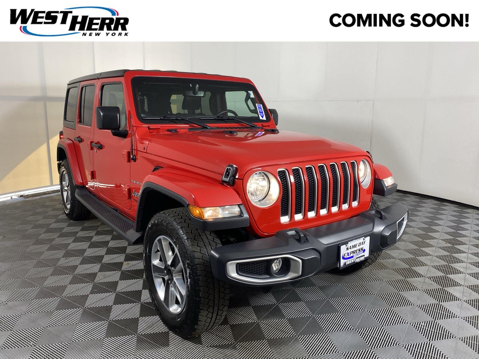 Used 2019 Firecracker Red Clearcoat Jeep Sahara image 1