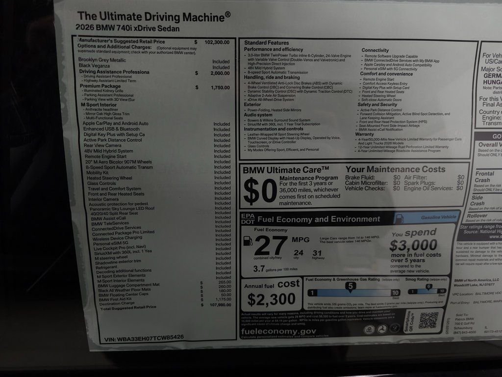 Used 2026 Gray Metallic BMW 740i xDrive image 37