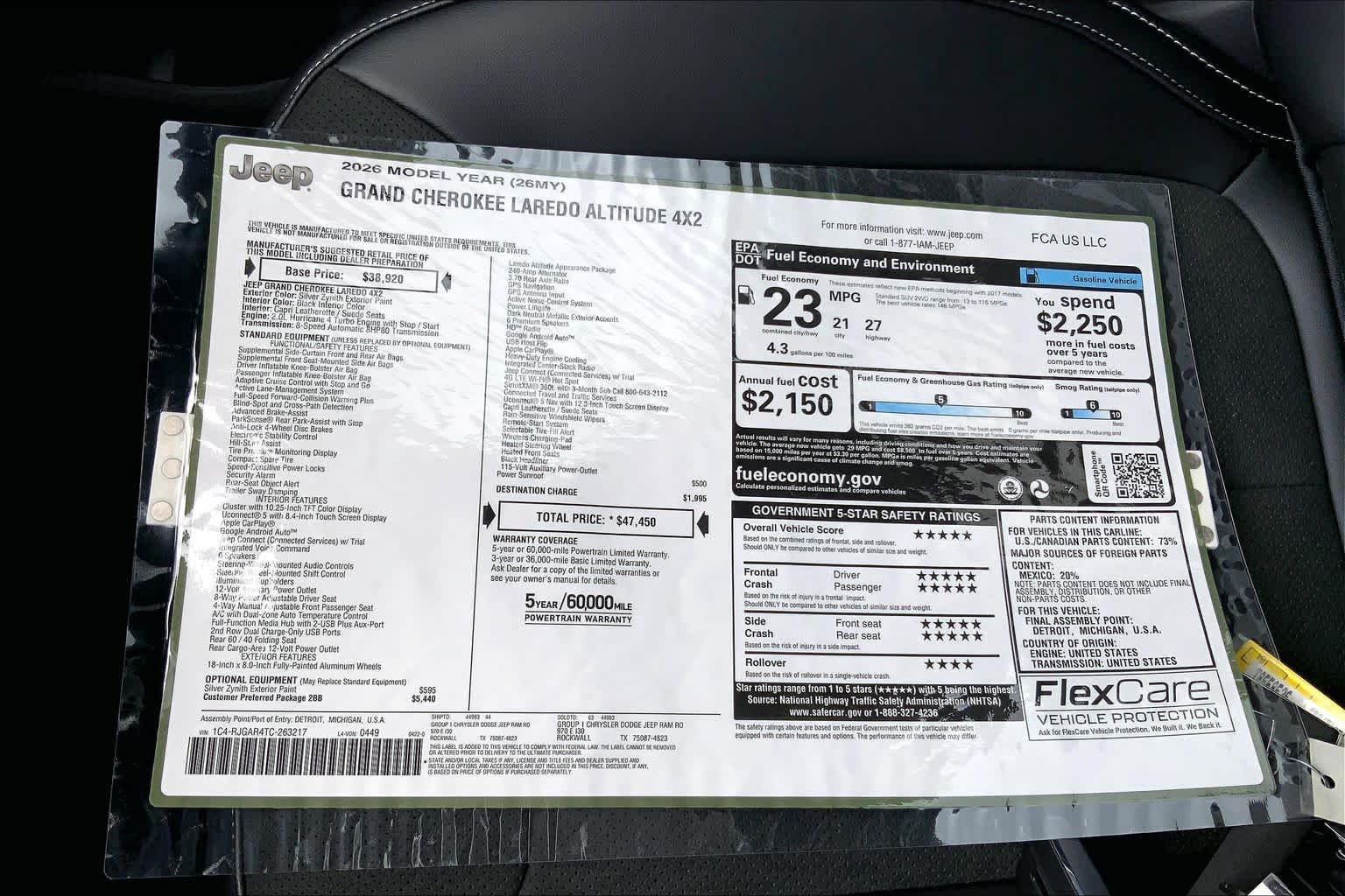 New 2026 Silver Zynith Exterior Paint Jeep Laredo Altitude image 19