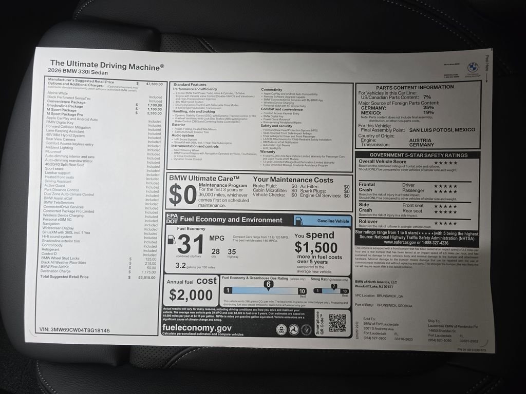 Used 2026 Alpine White BMW 330i image 21