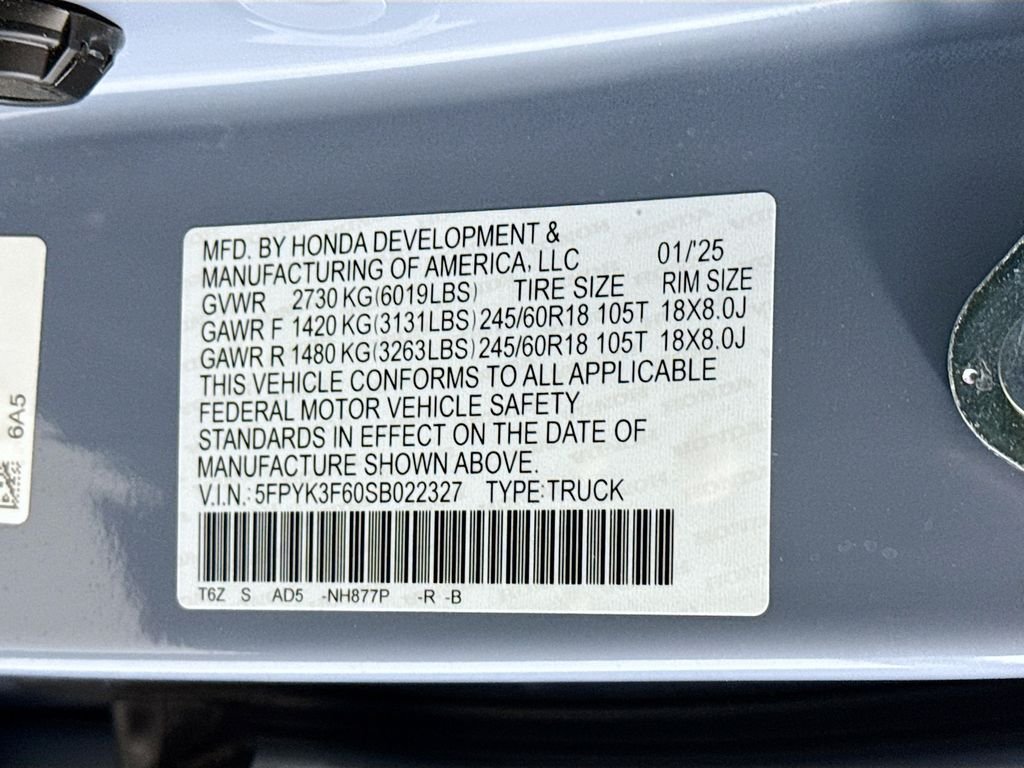 Certified Used 2025 Sonic Gray Pearl Honda TrailSport image 35