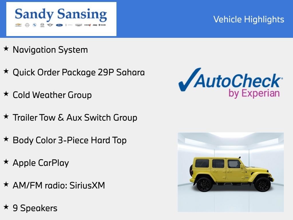 Used 2023 Yellow Jeep Sahara 4xe image 7