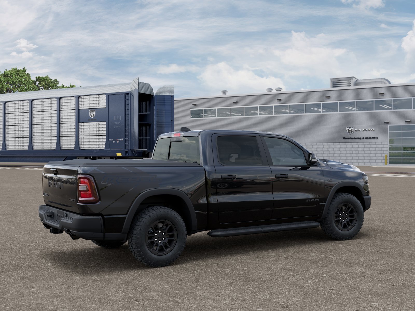 New 2027 Diamond Black Crystal Pearl-Coat Exterior Paint RAM REBEL image 2