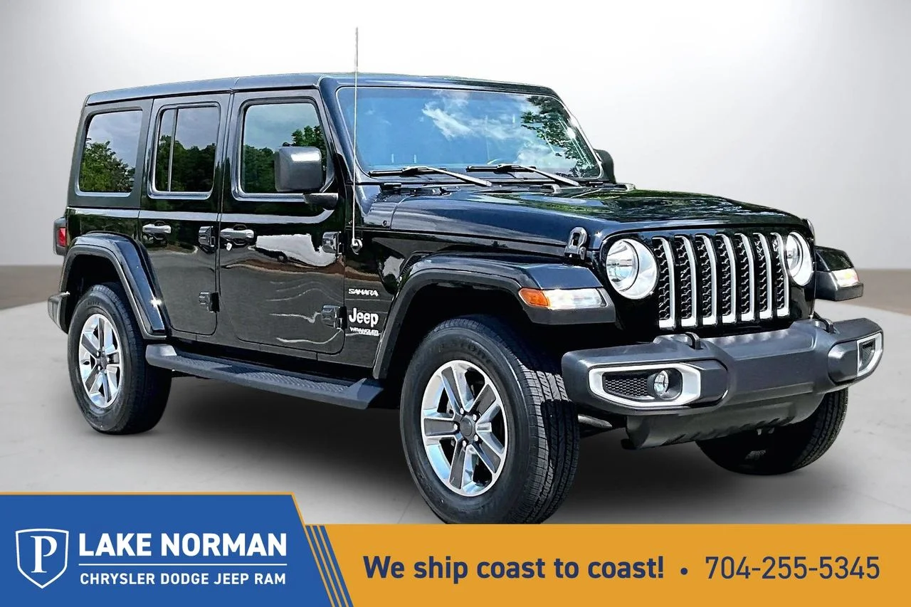 Certified Used 2022 Black Jeep Sahara image 1