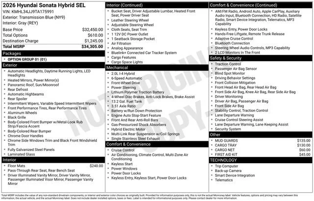 New 2026 Transmission Blue Hyundai SEL image 32