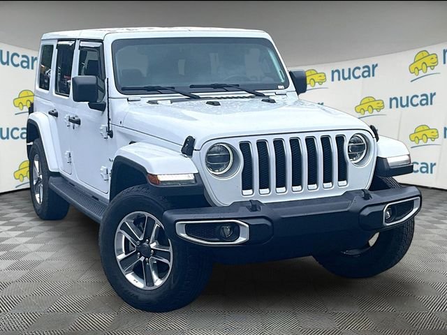 Used 2021 Bright White Clearcoat Jeep Unlimited Sahara image 1