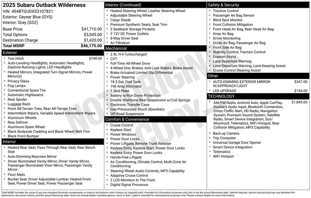 Certified Used 2025 Blue Subaru Wilderness image 22