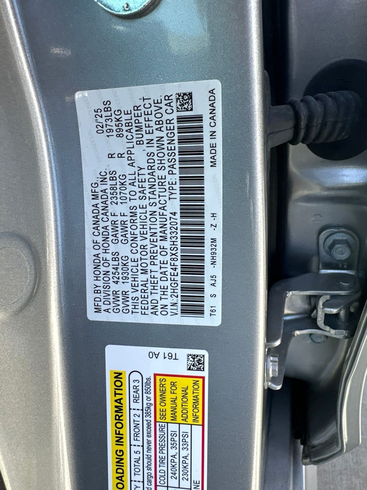 Used 2025 Solar Silver Metallic Honda Sport image 7