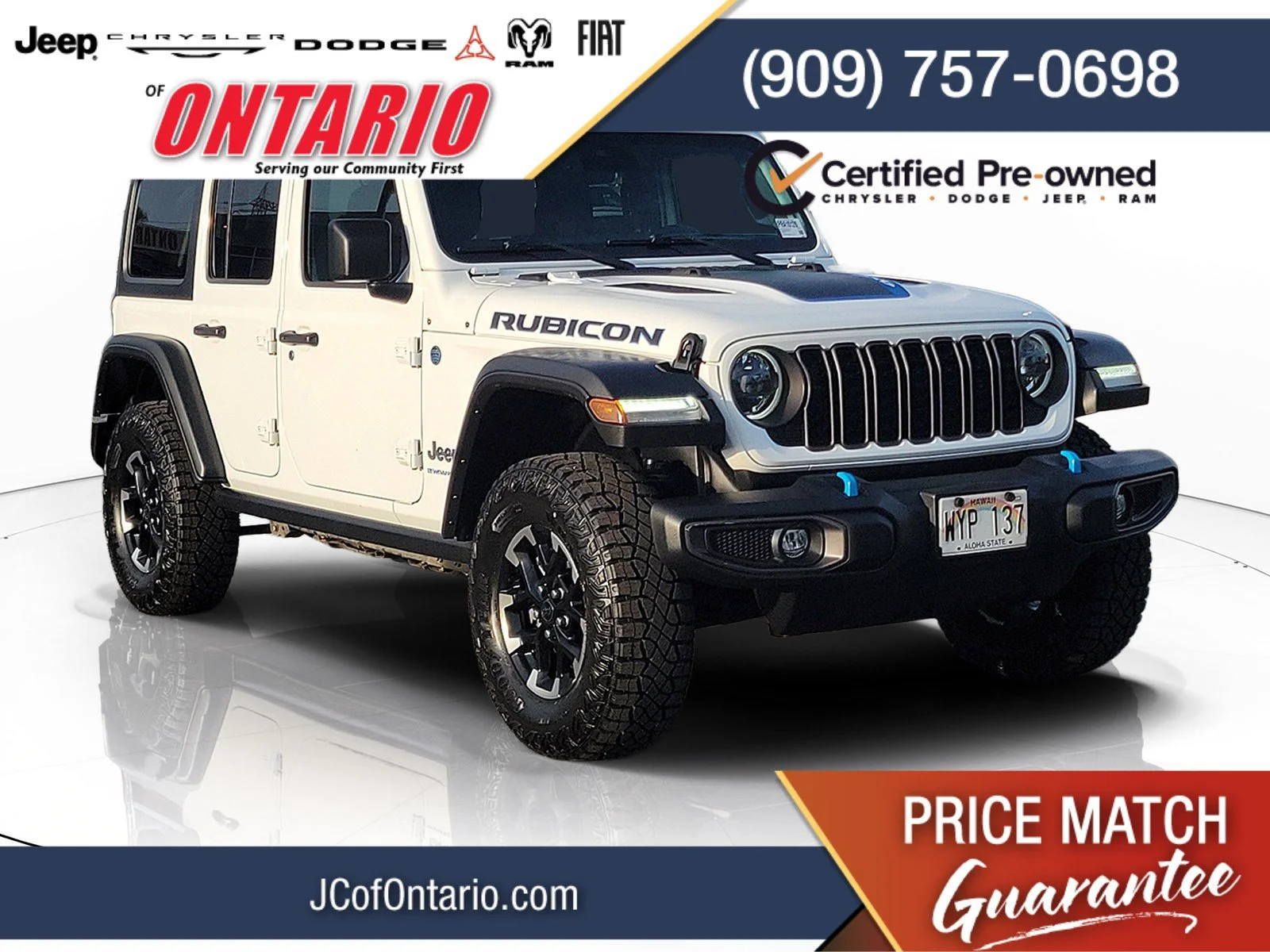 Certified Used 2024 White Jeep Rubicon 4xe image 1