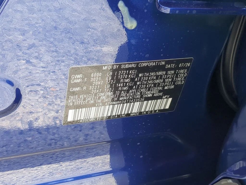 New 2026 SAPPHIRE BLUE PEARL Subaru Touring 7-Passenger image 35