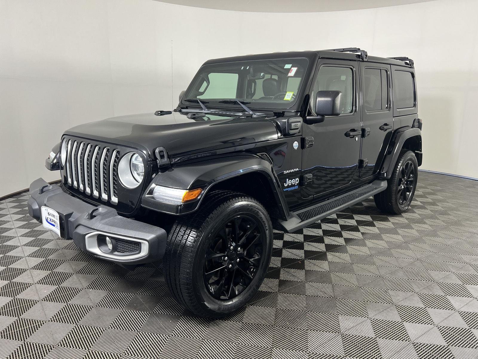 Used 2021 Black Clearcoat Jeep Unlimited Sahara 4xe image 26
