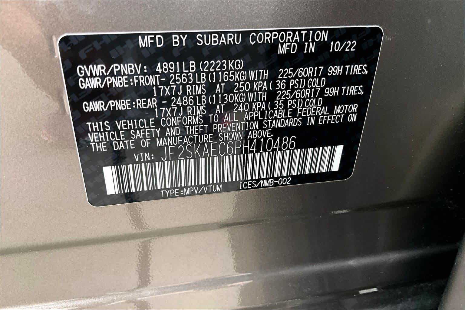 Used 2023 Brilliant Bronze Metallic Subaru Premium image 34