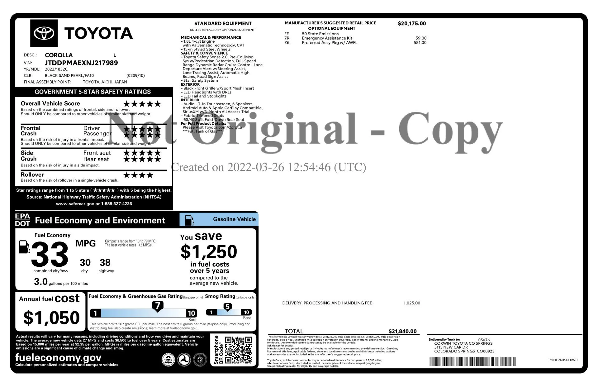 Used 2022 Black Sand Pearl Toyota L image 11