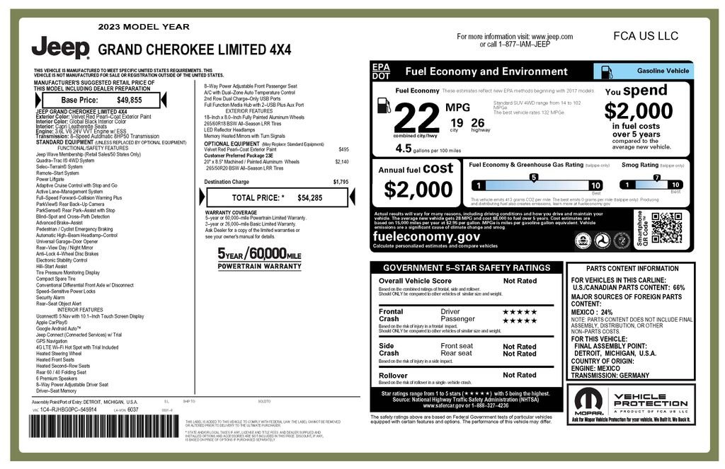 Certified Used 2023 Red Jeep Limited image 7