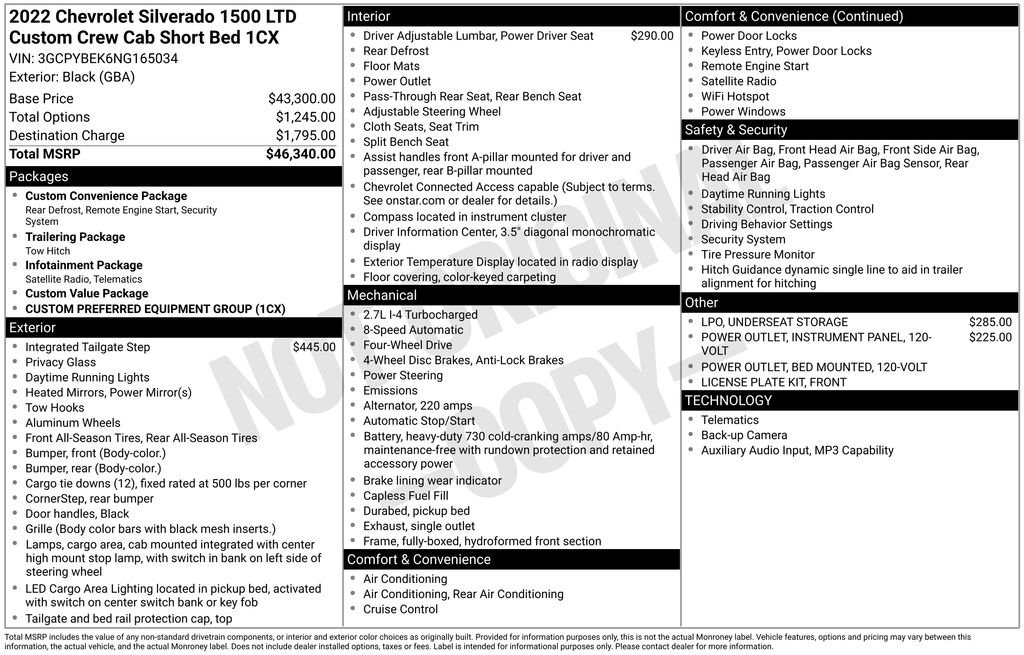 Used 2022 Black Chevrolet Custom image 6
