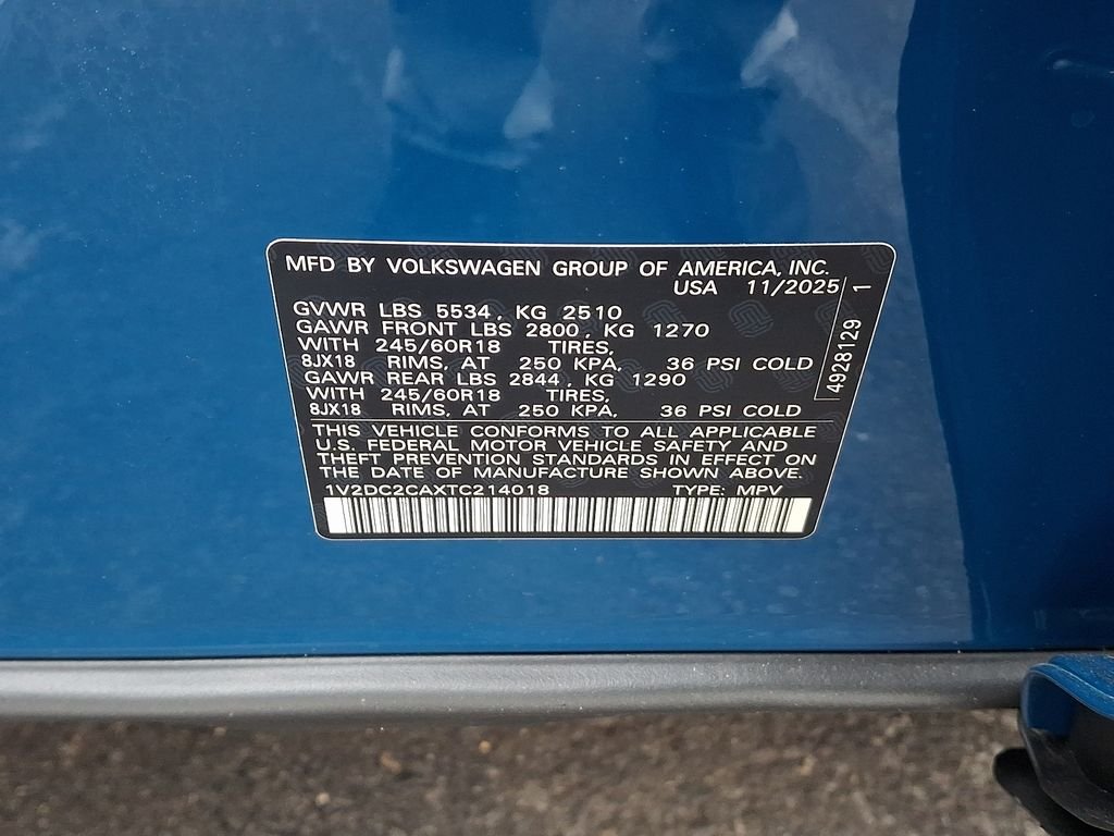 New 2026 Blue Volkswagen 2.0T SE image 8