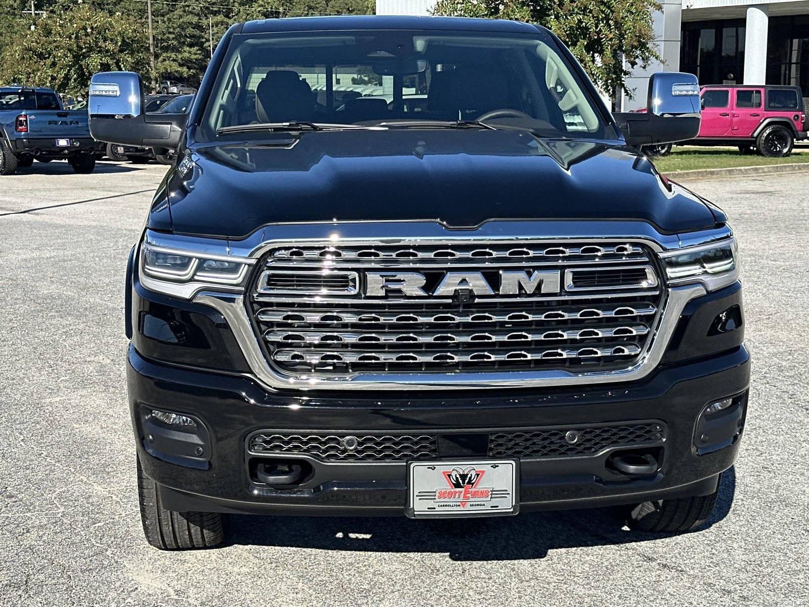 New 2025 Diamond Black Crystal Pearl-Coat Exterior Paint RAM Longhorn 4x4 Crew Cab 5