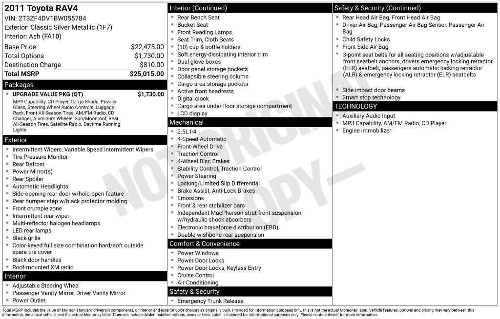 Used 2011 Classic Silver Metallic Toyota Base image 37