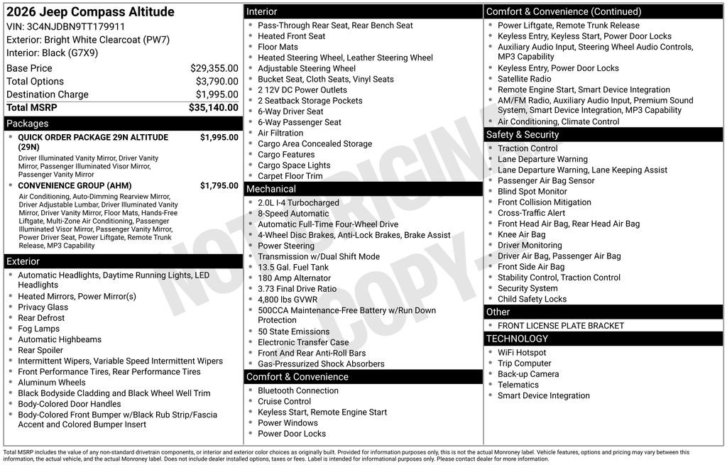 New 2026 Bright White Clear-Coat Exterior Paint Jeep Latitude image 3