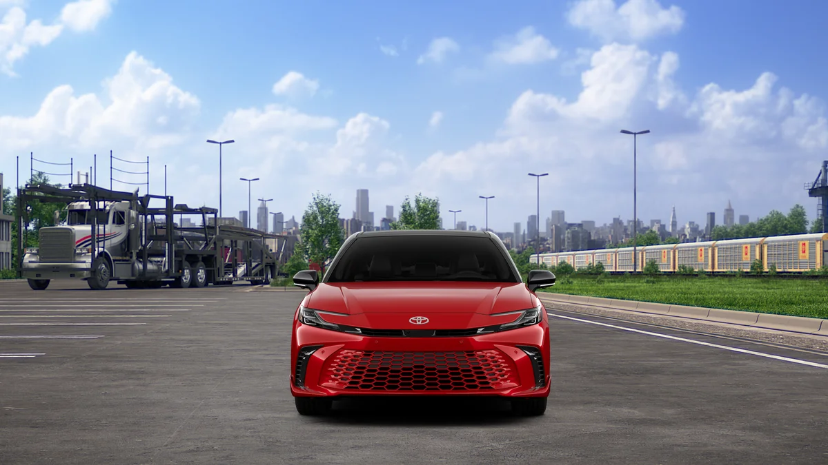 New 2026 Supersonic Red with Midnight Black Metallic roof Toyota XSE image 17