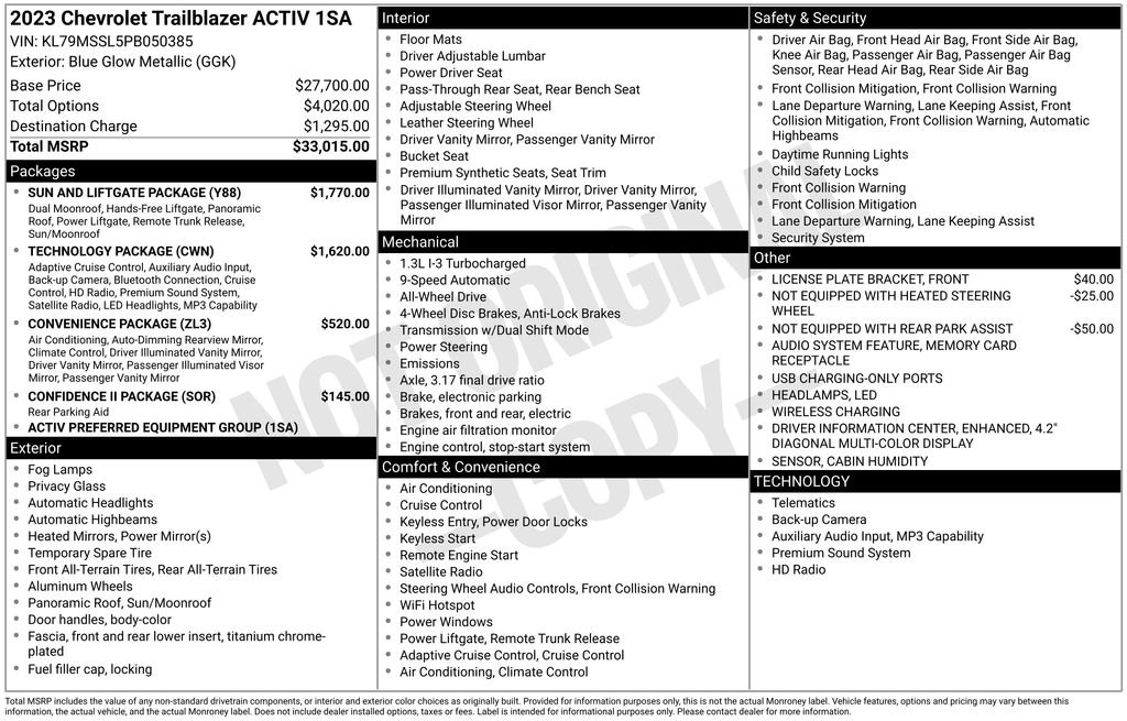 Used 2023 Blue Chevrolet ACTIV image 6