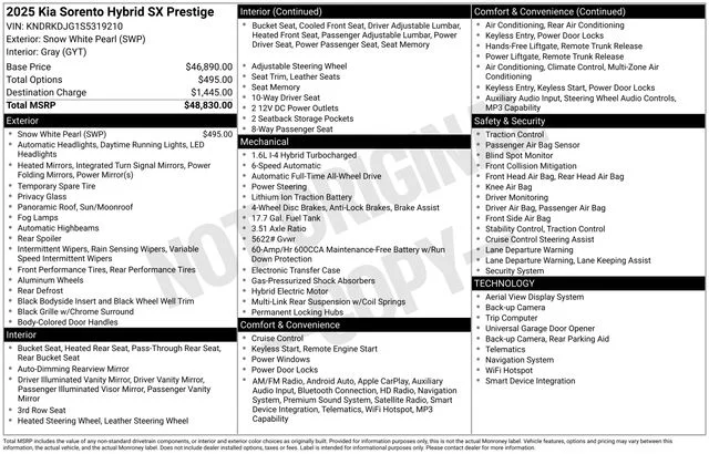 Used 2025 White Kia SX Prestige image 2