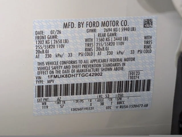 New 2026 Star White Metallic Tri-Coat Ford Active image 55