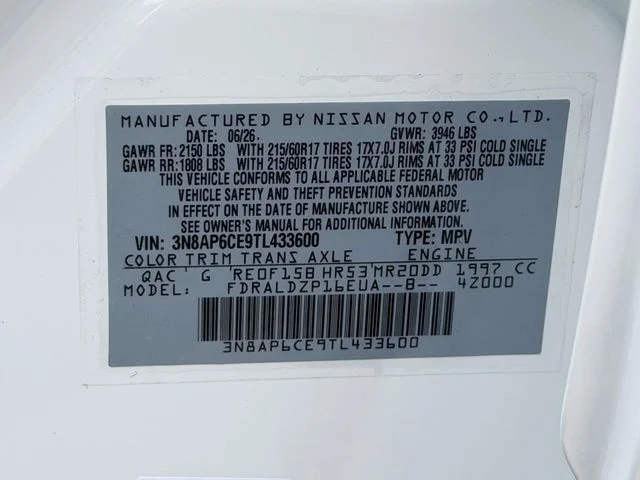 New 2026 Aspen White TriCoat Nissan SV image 24