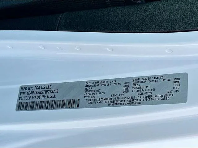 New 2026 Bright White Clear-Coat Exterior Paint Jeep Sahara image 21