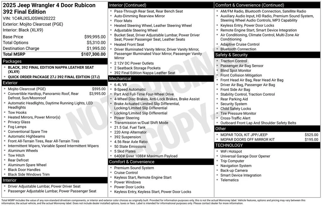 Used 2025 Green Jeep Rubicon 392 image 3