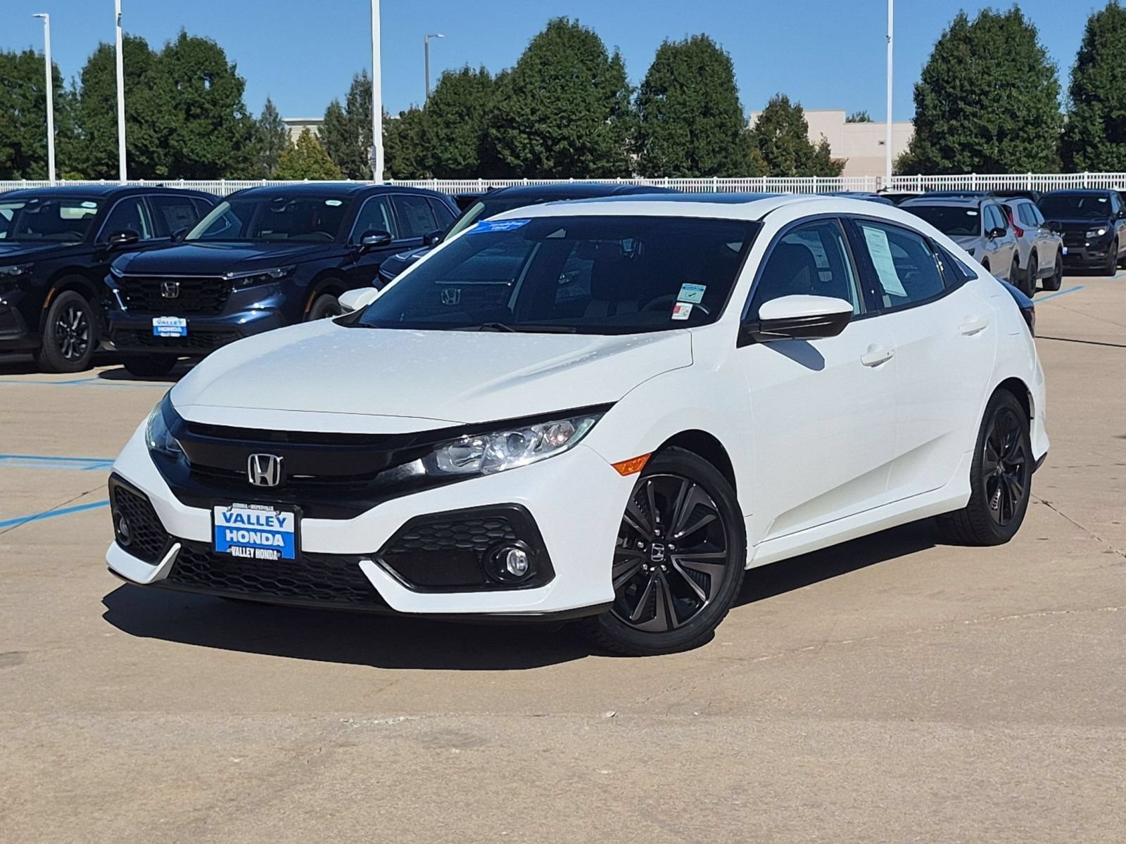 Certified Used 2019 White Orchid Pearl Honda EX Hatchback image 2