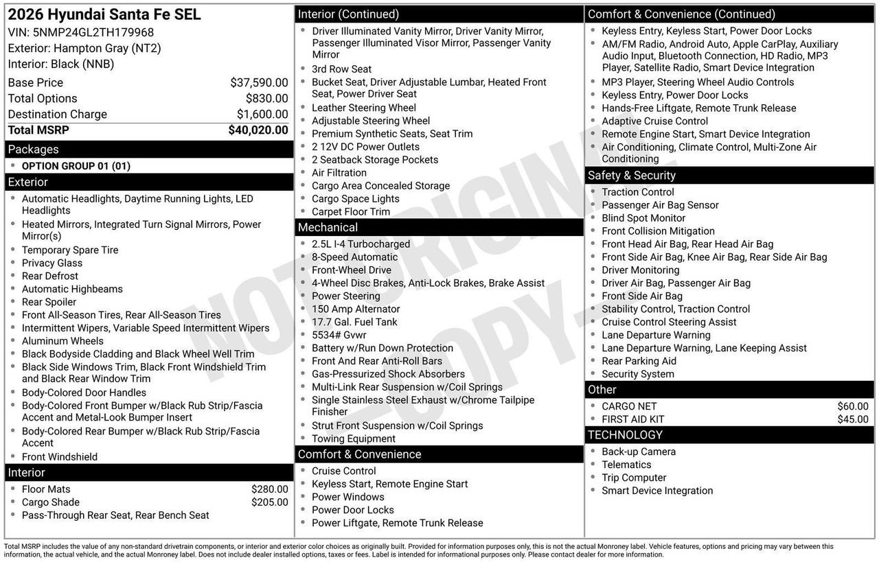 New 2026 Gray Hyundai SEL FWD image 22