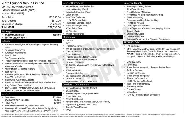 Used 2022 White Hyundai Limited image 6