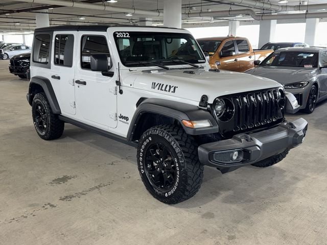 Used 2022 Bright White Clearcoat Jeep Unlimited Willys image 2