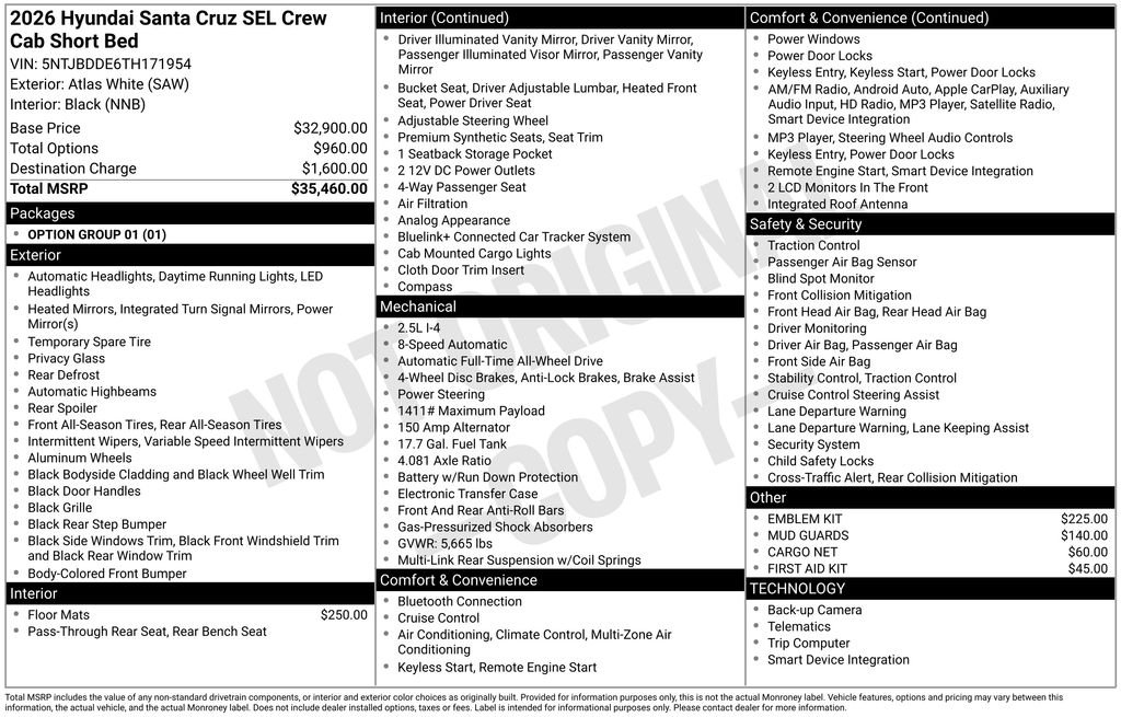 New 2026 White Hyundai SEL image 23
