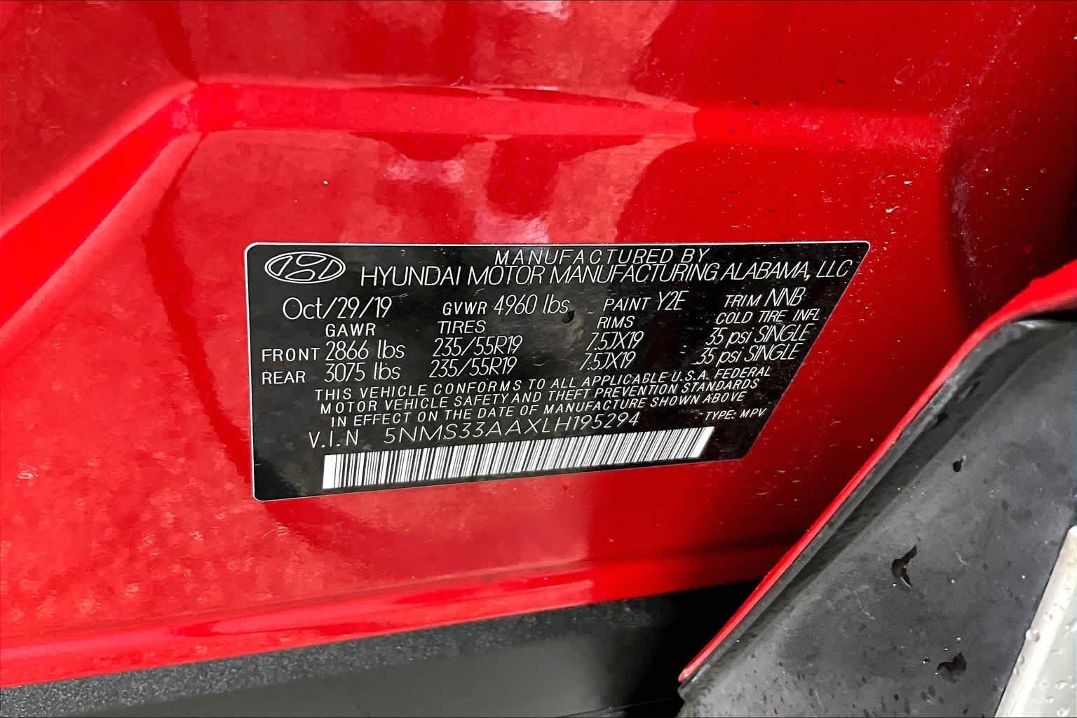 Used 2020 Calypso Red Hyundai SEL image 35