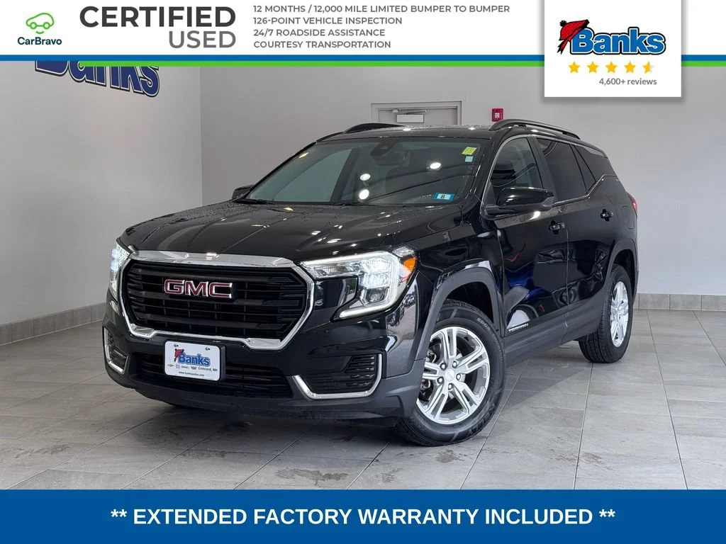 Used 2022 EBONY TWILIGHT METALLIC GMC SLE image 1