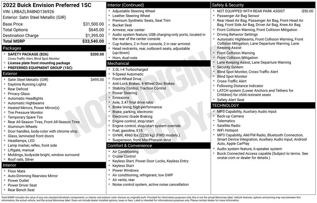 Used 2022 Gray Buick Preferred image 4