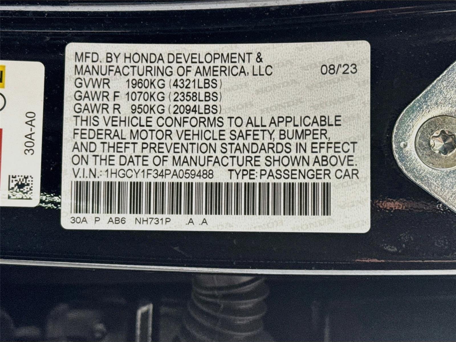 Used 2023 Black Honda EX image 30