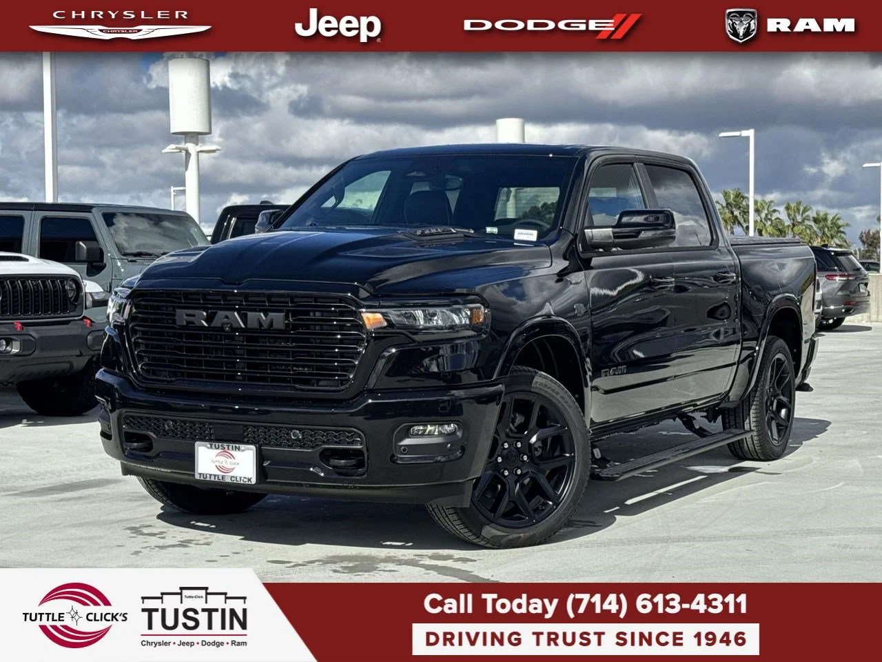 New 2027 Diamond Black Crystal Pearl-Coat Exterior Paint RAM Laramie image 1