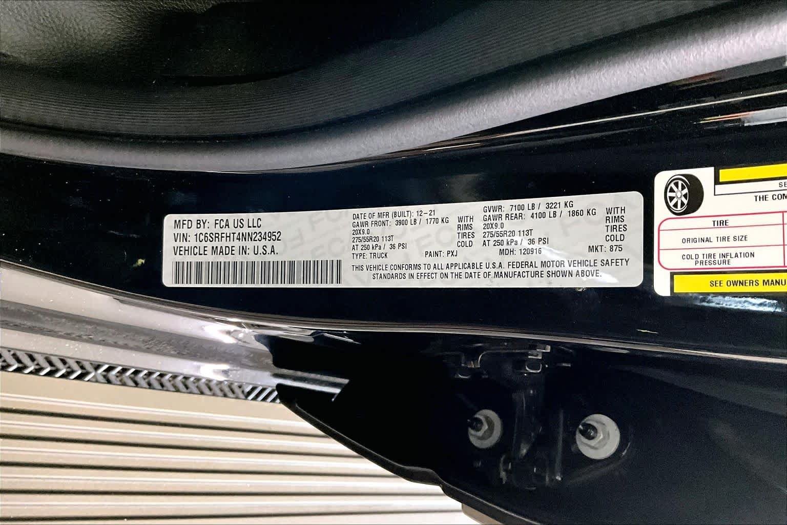 Used 2022 Diamond Black Crystal P/C Ram Limited image 34
