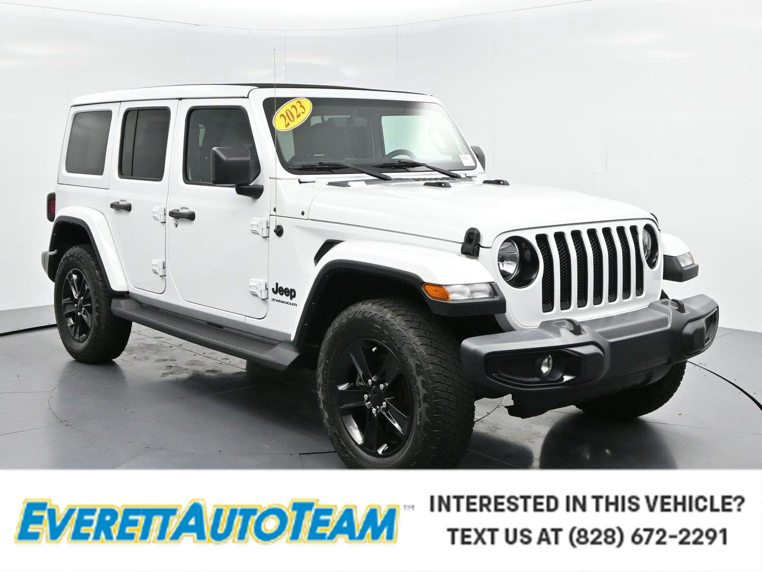 Used 2023 Bright White Clearcoat Jeep Sahara Altitude image 1