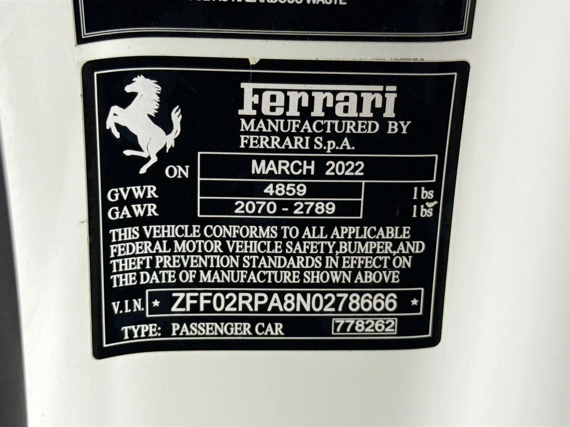 Certified Used 2022 Bianco Avus Ferrari Base image 29
